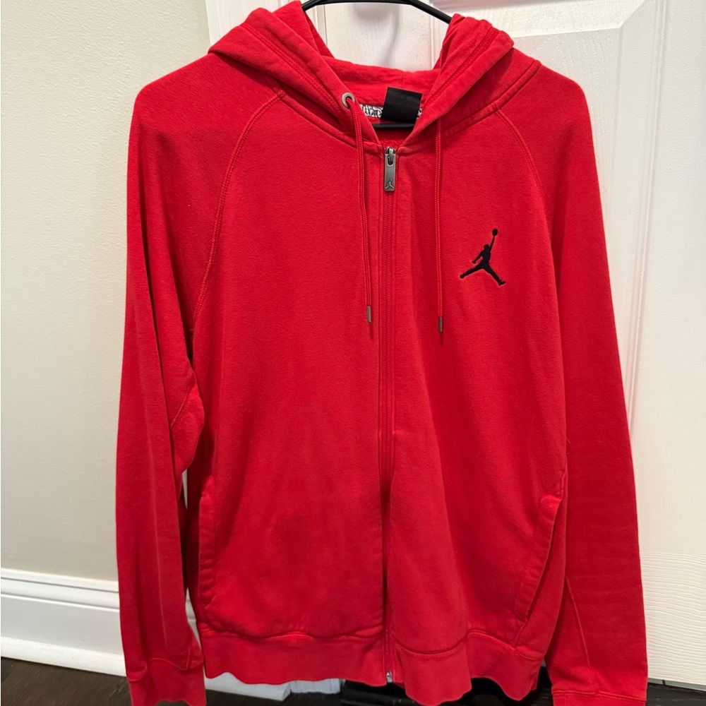 Jordan Red Zip Up Hoodie